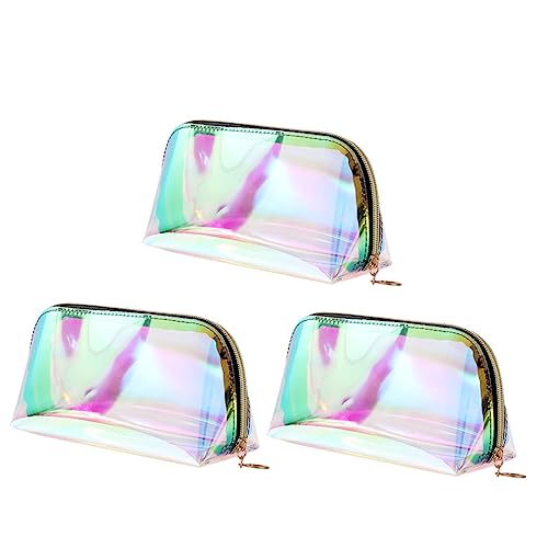 Ipetboom 3stücke Teiliges Wasserdichter Transparenten Kosmetiktaschen Für Reisen Schillernde Leichte Make-up-aufbewahrungstaschen Für Frauen Und Mädchen Mit Durchsichtigem Design Zur von Ipetboom
