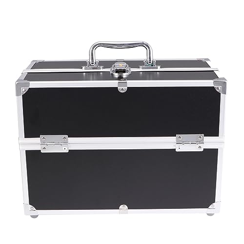 Ipetboom 3stufen Aufbewahrungsbox Für Kosmetik Schminkkoffer Organizer Reise-schminkbox Mit Griff Und Verstellbarem Schultergurt Großes Fassungsvermögen Für Make-up Schwarz von Ipetboom