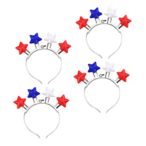 Ipetboom 4stücke Independence Day Stirnbänder Glühende Haarbänder Für Patriotische Feiern Kopfbedeckung Für Familie Und von Ipetboom