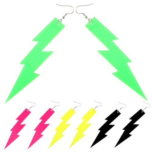 Ipetboom 4 Paare Auffällige Lange Ohrringe für Damen Bunte Punk Designs Leichte Statement Ohrringe mit Hakenverschluss für Partys und Valentinstag Trendige Ohrhänger Ipetboom 4 Paare Auffällige Lange Ohrringe für Damen Bunte Punk Designs Leichte Statement Ohrringe mit Hakenverschluss für Partys und Valentinstag Trendige Ohrhänger von Ipetboom