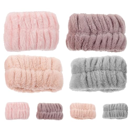 Ipetboom 4 Paare Elastische Armbänder Tragbare Armbänder Armband Handgelenk Waschbänder Spa-armbänder Zum Waschen Des Gesichts Haargummis Zum Waschen Des Gesichts Handtücher Flanell von Ipetboom