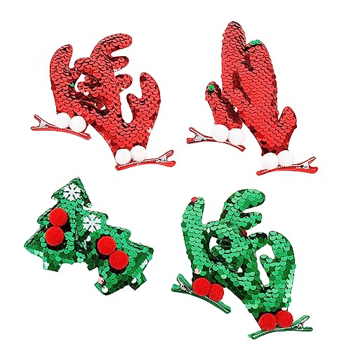 Ipetboom 4paare Weihnachten Haarspangen Mit Niedliche Und Weihnachtsbaum-motive Für Festliche Frisuren Haarschmuck Mädchen Und Damen von Ipetboom