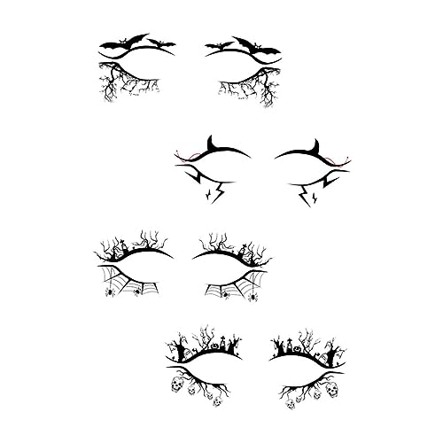 Ipetboom 4paare Augen Make-up Aufkleber Selbstklebende Eyeliner-sticker Für Halloween Maskeraden Tanzpartys Und Halloween-make-up-tool von Ipetboom