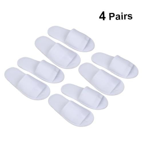 Ipetboom 4 Paare Herren Einweg Slipper Weiß Reise Hausschuhe Offene Zehen Leicht Atmungsaktiv Komfortabel Für Hotel Spa Gäste Pantoffeln von Ipetboom