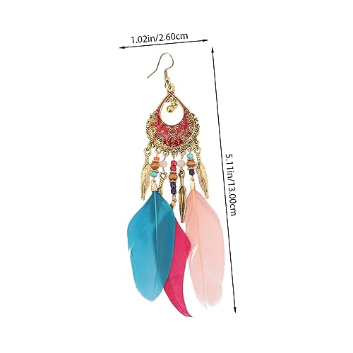 Ipetboom 4 Paare Ohrhänger für Damen Farbenfrohe Federohrringe Eleganter Schmuck für Frauen für Partys Besondere Anlässe mit Exzellenter Verarbeitung Angenehmem Tragekomfort von Ipetboom
