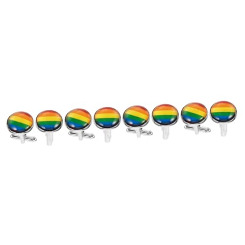Ipetboom 4 Paare Regenbogen-Manschettenknöpfe Ärmel Männerzubehör Männer Shirt Arm ihn Manschettenknöpfe herren Anzug Manschettenknöpfe coole Manschettenknöpfe Zinklegierung von Ipetboom