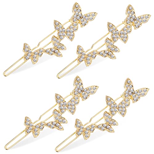 Ipetboom Vintage-haarspangen für Damen 4 Stück Schmetterlings-haarkristall Stilvolle -clips für Partys von Ipetboom