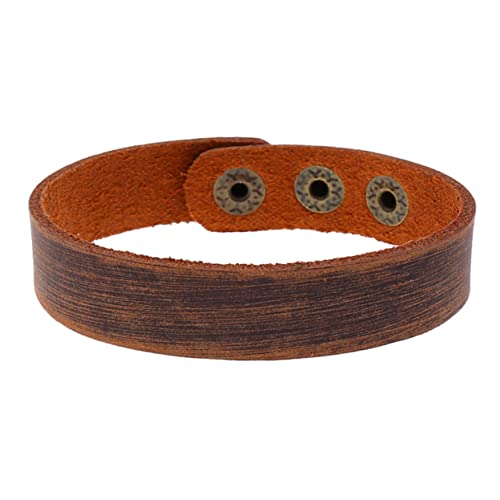 Ipetboom 4stücke Lederarmband Unisex Breit Einfaches Schlichtes Handgelenkband Kreative Handkette Diy-armreif-dekoration Tragbar Und Attraktiv Für Frauen Und Männer Retro-braun von Ipetboom