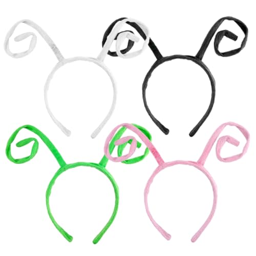 Ipetboom 4 STÜCKE Teiliges Haarband mit Ameisen antennen Design Bunte Stirnbänder aus Robustem Material Modische Haarschmuck Accessoires für Mädchen in Schwarz Grün Weiß von Ipetboom