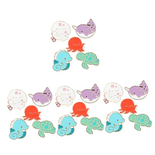 Ipetboom 4 Sätze Emaille Anstecker Cartoon Tiere Meerestier Themenbroschen Für Kleidung Taschen Jacken Niedliche Tier Anstecker Für Perfektes Für Feiern 5 Stücke * 4 von Ipetboom
