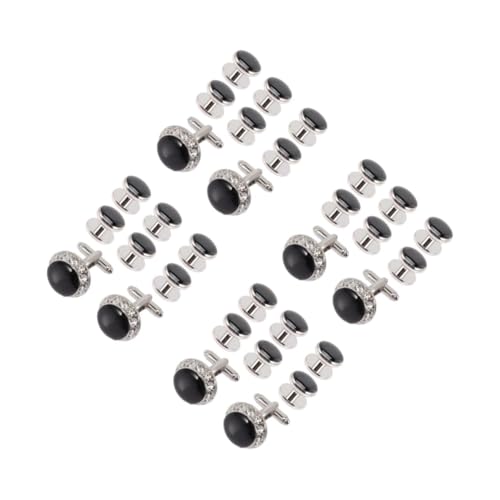 Ipetboom 4 Sätze Herren Manschettenknöpfe Teiliges Cufflinks Mit Strasssteinen Elegantes Accessoire Für Anzüge Für Hochzeiten Business Besondere Anlässe 8 Stücke * 4 von Ipetboom