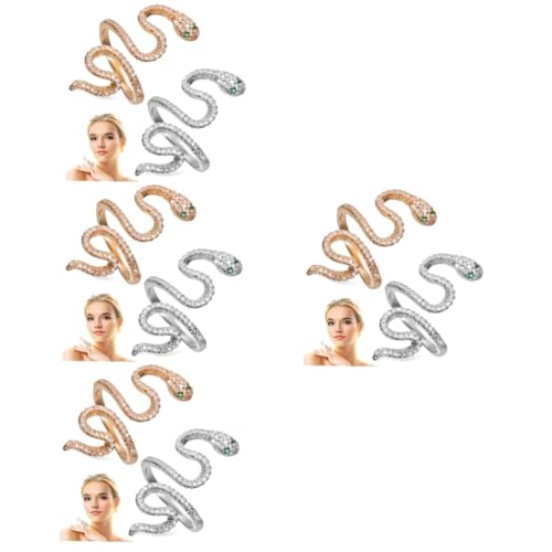 Ipetboom 4 Sätze Schlangenring Für Männer Frauen Verstellbare Tier Band Ringe in Gold Silber Für Verschiedene Anlässe Leicht Zu Kombinieren Zu Pflegen 2 Stücke * 4 von Ipetboom