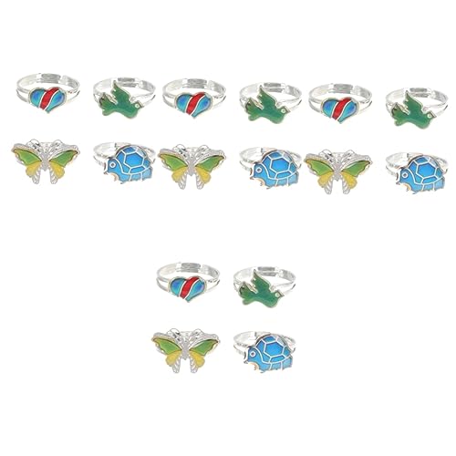 Ipetboom 4 Sätze Teiliges Farbwechsel Ring Für Tiermotiv Fingerring Schmuck Für Kreatives Design Mit Thermochromer Für Emotionale Ausdrucksweise 4 Stück * 4 von Ipetboom