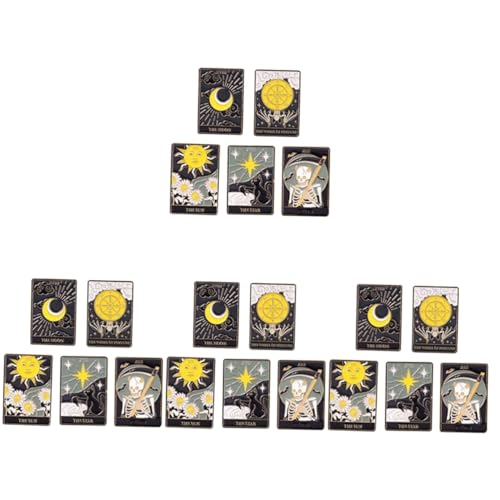 Ipetboom 4 Sätze Teiliges Tarot Broschen Kreative Emaille Broschen Für Frauen Stilvolle Kleidung Accessoires Für Jacken Hüte Schals Handtaschen Langlebige Einzigartige Designs 5 Stück * 4 von Ipetboom