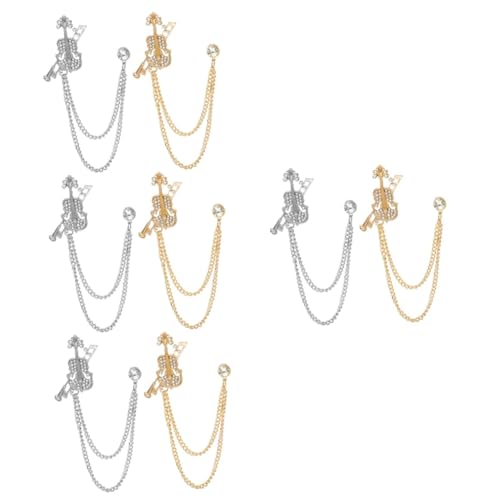 Ipetboom 4 Sätze Violinenbrosche Revers Cooler Violinenschmuck Musiknadeln Violine Musikbrosche Anstecknadel Anzug Geigennadel Hat Frauen Kleidung Brosche Kleidung Brosche 2 Stück * 4 von Ipetboom