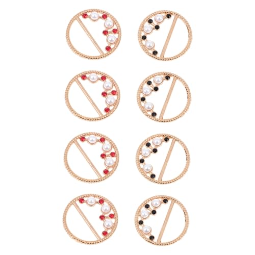 Ipetboom 4 Sätze Zinklegierung Kleidungs Clips Mit Kunstperlen Verzierung Schal Schnallen Ringe Für Frauen Für T Shirts Seidenschals Gürtel 8 Stücke * 4 von Ipetboom