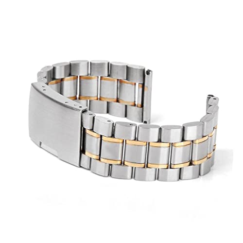 Ipetboom 4stücke -uhrenarmband Mit Massiven Gliedern Und Geradem Ende Uhrenfederstegen in Silber Und Gold von Ipetboom