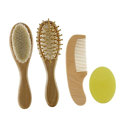 Ipetboom Massage-Tools 4 Stück Baby Haarbürste Kamm Shampoo natürlich Massagekamm für die Kopfhaut Babyhaarbürste pinsel für kinder baby kopfhautwäscher Kindershampoo Kinderkamm Perlmutt von Ipetboom