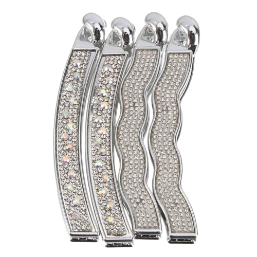 Ipetboom 4 Stück Bananenclip Frauen Haarnadeln Haarspangen Haarklammer Bananen-Haarspange Haarnadeln aus Strass Metall Kopfbedeckung Krokodilklemme Pferdeschwanz Damen von Ipetboom