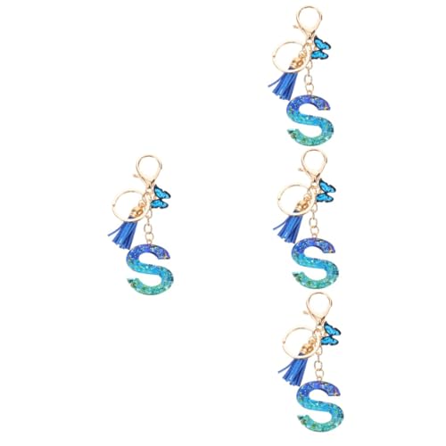 Ipetboom 4 Stück Butterfly Quaste Schlüsselanhänger mit Eleganter Handtaschen Charm für Frauen Glänzendes Design Robustem Material Leicht Tragbar für Besondere Anlässe von Ipetboom