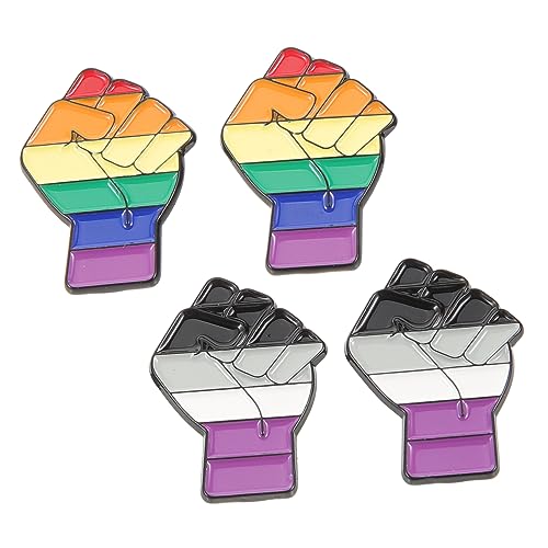 Ipetboom 4 Stück Fächerbroschen Teiliges Fäustlings Anstecknadel Kreative Kleidung Dekoration Langlebigem Legierungsmaterial für Taschen Bekleidung Modischer Accessoire von Ipetboom