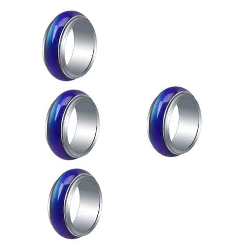 Ipetboom 4 Stück Farbwechsel Ring für Frauen Stimmungsring Hochwertigem Temperaturabhängiger Modeschmuck Lustiger Kreativer Schmuck für Anlässe von Ipetboom
