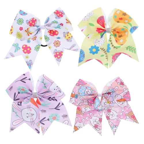 Ipetboom 4stücke Junge Mädchen Haargummis Mit Schleife Cartoon Hase Design Bunte Haarbänder Für Mädchen Für Ostern Und Partys Elastische Ponytail Für Süße Frisuren von Ipetboom