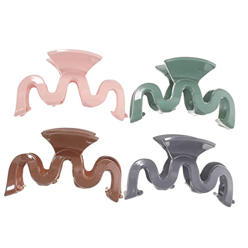 Ipetboom 4 Stück Haarklammern Große Kieferclips Aus Kunststoff Rutschfeste Haarklammern Für Dickes Und Lockiges Haar Damen Haarschmuck in Grün Khaki Pink Und Blau von Ipetboom