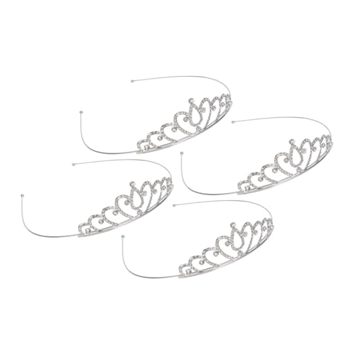 Ipetboom 4 Stück Haarreif Teiliges Leichtes Prinzessin Tiara Stirnband mit Strass Bequemes Kopfschmuck für Mädchen Festliche Verkleidung Geburtstagsfeier Bühnenauftritte Langlebig Modisch von Ipetboom