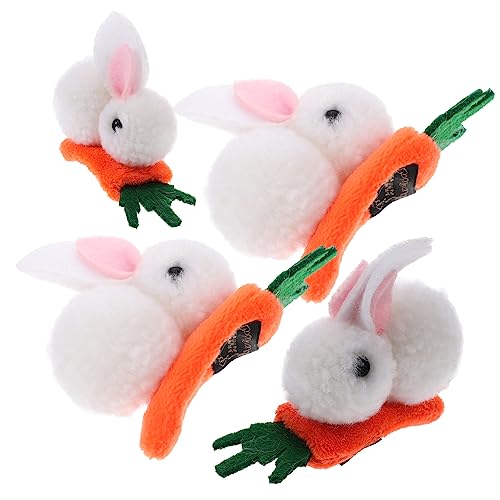 Ipetboom 4stücke Teiliges Haarspangen Mit Plüschigen Kaninchen-designs Für Ostern Niedliche Haaraccessoires Für Mädchen Dekoration Für Festlichkeiten Und Alltagskleidung von Ipetboom