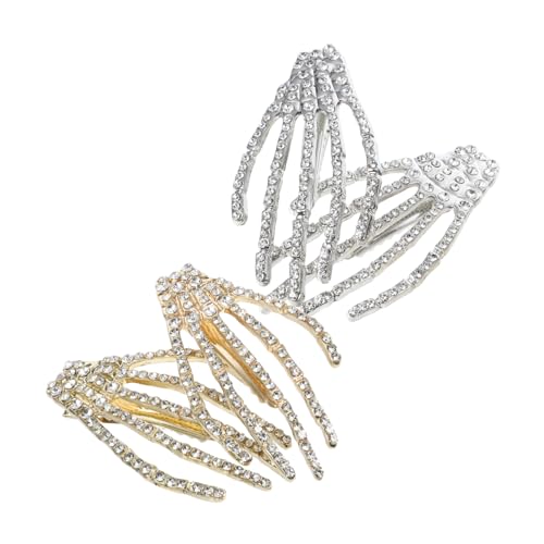 Ipetboom 4er Set Halloween Haarklammern Im Skelett Hand Design 2 Silberne Und 2 Goldene Haarspangen Modische Haaraccessoires Für Damen Und ädchen Ideal Für Halloween Und Festliche von Ipetboom