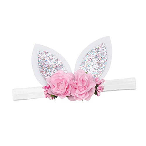 Ipetboom 4stücke Haarschmuck Mit Hasenohren Elastische Blumen Haarbänder Für Junge Mädchen Für Ostern Kostümpartys Und Feierlichkeiten Leicht Und Dekorativ von Ipetboom