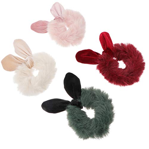 Ipetboom 4 Stück Hasenohren Stirnband Haarringe Lockenstab Häschen Haarspangen Blaue Haarzusätze Leopard Stirnbänder Haarnadel Haaransatz Haarschmuck Für Damen Binden Lockig Stoff von Ipetboom