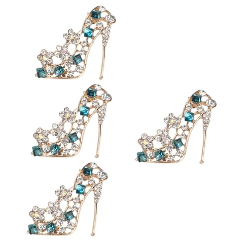 Ipetboom 4 Stück Hochglänzende High Heel Brosche für Frauen Elegantes Schmuckaccessoire mit Funkelnden Strasssteinen für Hochzeiten Partys Besondere Anlässe von Ipetboom