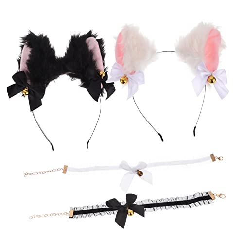 Ipetboom 4-teiliges Haarband-set Mit Katzenohren – Pelzige Katzenkostüme Für Frauen Mädchen Kinder – Perfekt Für Halloween Party von Ipetboom