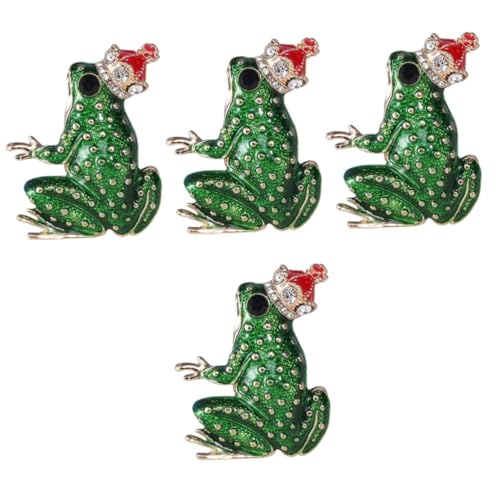 Ipetboom 4 Stück Kawaii Frosch Brosche Legierung Cartoon Emaille Anstecknadel für Kleidung Taschen Schals Tierbrosche mit Funkelnden Strasssteinen von Ipetboom