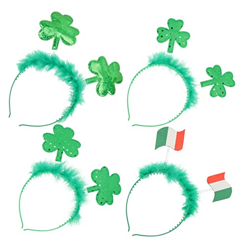 Ipetboom 4stücke Shamrock Haarreif Für Saint Patrick's Day Leicht Und Bequem Dekoration Für Festival-feiern Und Kostüme Bringt Freude Und Spaß Für Freunde von Ipetboom