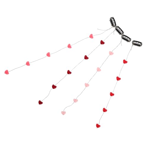 Ipetboom 4stücke Herz-haarspangen Rosa Bunte Haarspangen Mit Quasten Herz-haar-accessoires Dekorativer Kopfschmuck Für Frauen Und Mädchen von Ipetboom