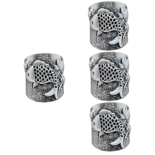 Ipetboom 4 Stück Lotus Ring für Damen Verstellbarer Retro Finger Ring Hochwertigem Leicht und Langlebig für Täglichen Schmuck Passend zu Jedem Outfit von Ipetboom