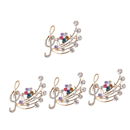 Ipetboom 4 Stück Musiknote Brosche mit Anstecknadel für Damen Modisches Accessoire für Kleidung für Festivals Besondere Anlässe Hochwertige Detailreiche Verarbeitung von Ipetboom