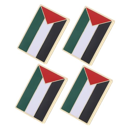 Ipetboom 4stücke Palästina Flagge Anstecknadel Metall Brosche Mit Flagge-design Quadratische Nadel Für Kleidung Und Rucksack von Ipetboom