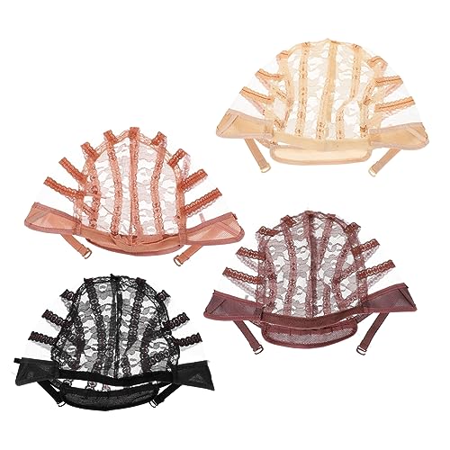 Ipetboom 4stücke Förmige Lace Wig Caps Anpassbar Atmungsaktive Haardressierung Zubehör Für Verschiedene Anlässe Hautfarbe von Ipetboom