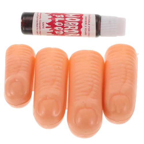 Ipetboom 4stücke Halloween Blutrequisiten Realistische Gefälschte Körperteile Mit Kunstblut Und Abgetrennten Fingern Für Schaurige Partys Cosplay Und Horror-streiche von Ipetboom