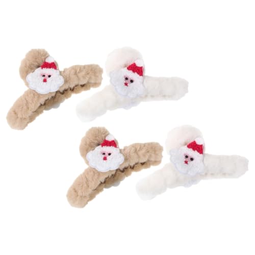 Ipetboom 4stücke Weihnachts Haarschmuck Flausche Plüsch Haarklammern Für Frauen Große Griffige Haarclips Für Lockiges Haar Rutschfeste Haaraccessoires Für Festliche Anlässe von Ipetboom