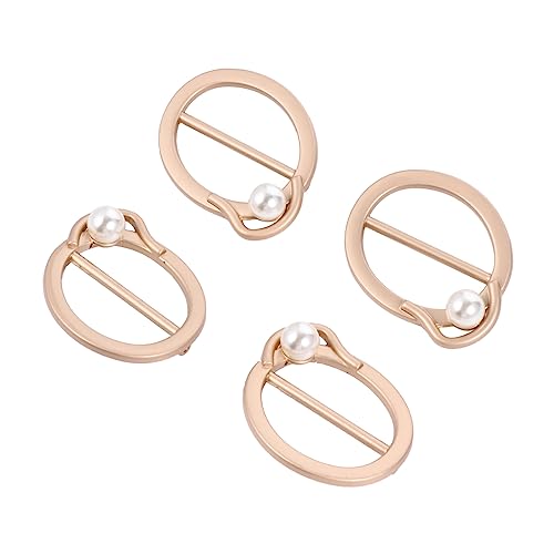 Ipetboom 4 Stück Schalringe Metall Dekorative Klemmringe für Damen Hitzebeständig und Formstabil Praktische Schnallen für Schals und Kleidung von Ipetboom