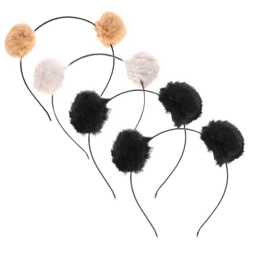 Ipetboom 4 Stücke Stirnband Kinder Party Zubehör Fuzzy Katze Ohr Headwear Für Geburtstag Weihnachten von Ipetboom