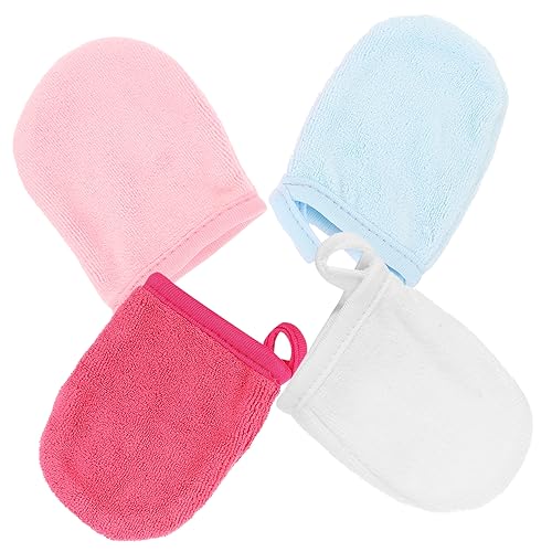 Ipetboom 4stücke Mikrofaser Handschuhe Für Make-up Entferner Gesichtsreinigungshandschuhe Wiederverwendbar Für Sanfte Hautreinigung Putzhandschuhe Für Tägliche Anwendung von Ipetboom