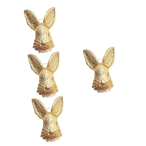 Ipetboom 4 Stück Retro Kaninchen Brosche für Frauen Niedliche Tier Anstecknadel für Kleidung Schals Hüte Langlebig für Formelle Anlässe Tägliches von Ipetboom