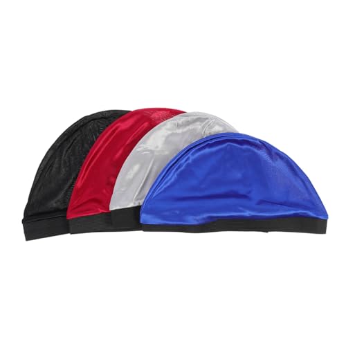 Ipetboom 4 Stück Satin-Dusch haube silk cap for sleeping silk sleeping cap seiden schlafhaube Einweg Nachtmütze Kopfbedeckung Haarkappe Männer und Frauen Duschhaube Seidentuch von Ipetboom