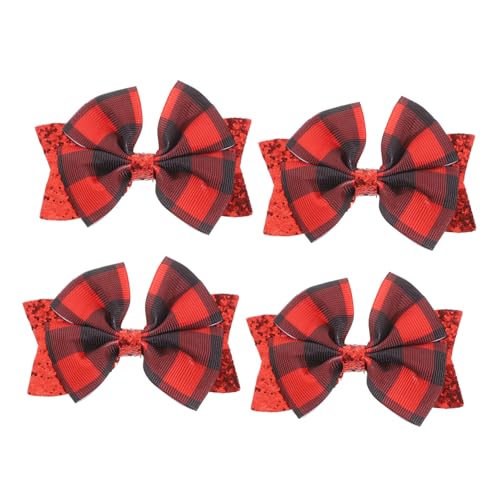 Ipetboom 4stücke Teiliges Niedliche Kleine Haarspangen Mit Schleifen Und Plaid-design Haaraccessoires Für Frauen Für Hochzeiten Partys Und Alltag von Ipetboom